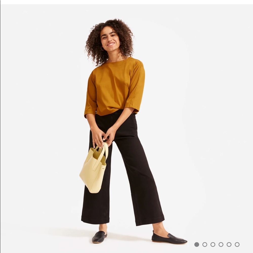 Everlane Wide Leg Cropped Black Jeans